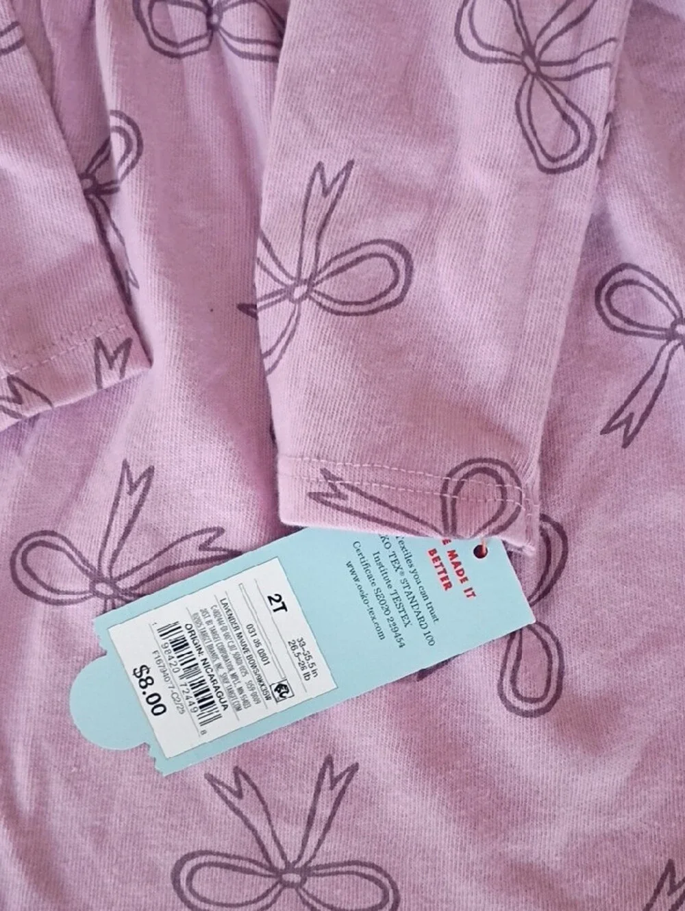Cat & Jack Lavender Long Sleeve Bow Print Dress